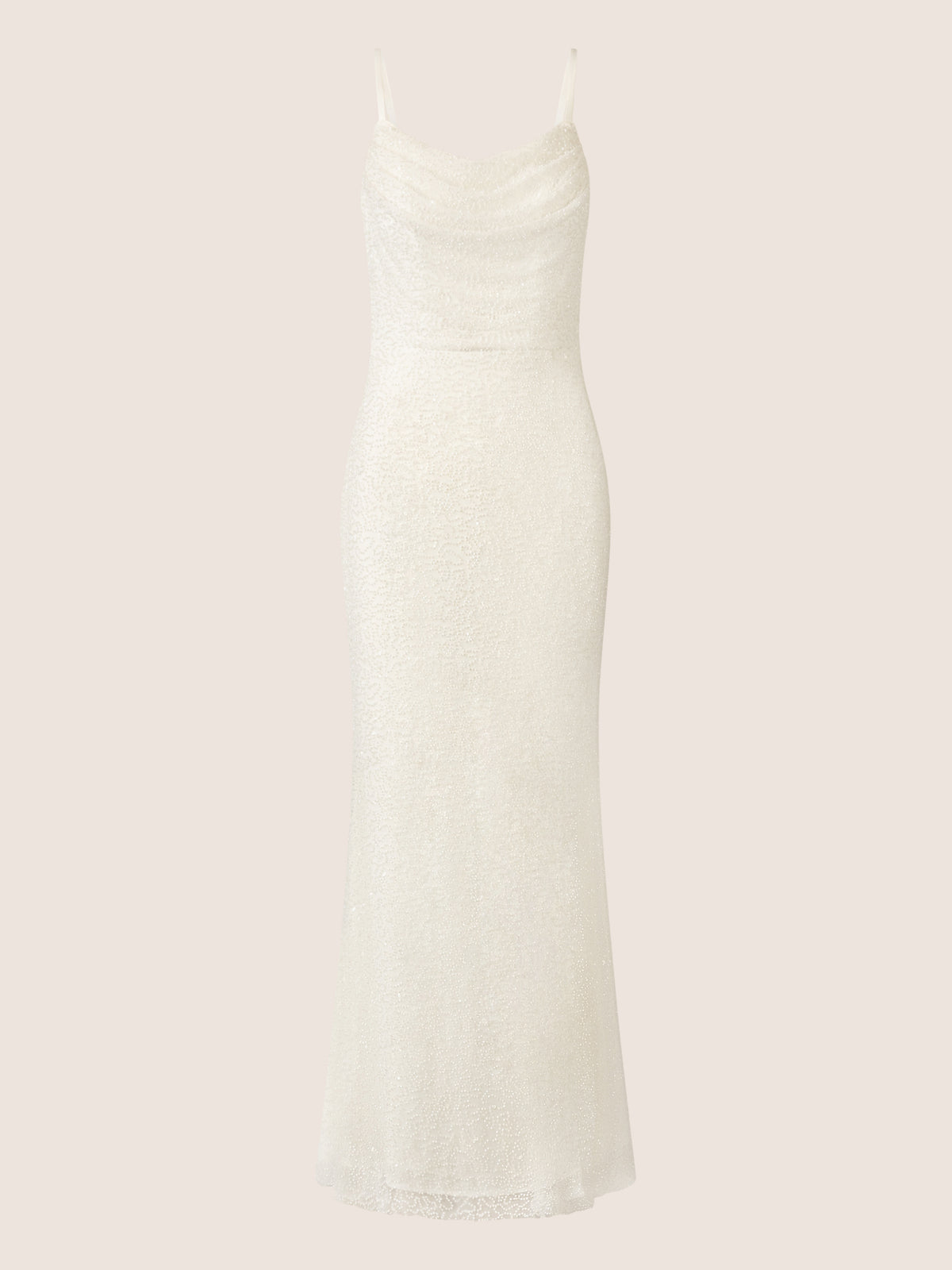 APART Abendkleid mit Wasserfall-Ausschnitt | creme
