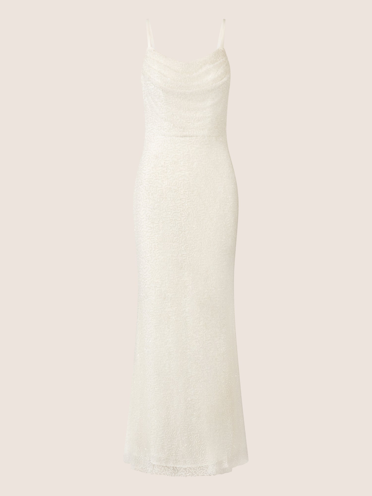 APART Abendkleid mit Wasserfall-Ausschnitt | creme