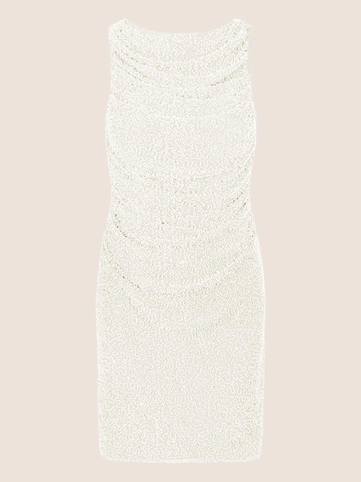 APART Perlenbesticktes Abendkleid mit Raffungen | creme