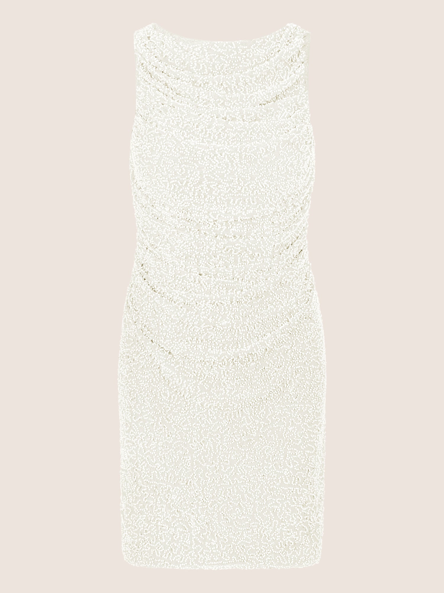 APART Perlenbesticktes Abendkleid mit Raffungen | creme