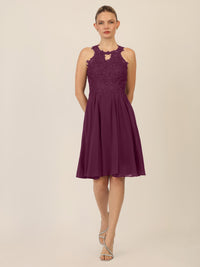 APART Cocktailkleid mit Cut-Out-Rücken | dunkel lila