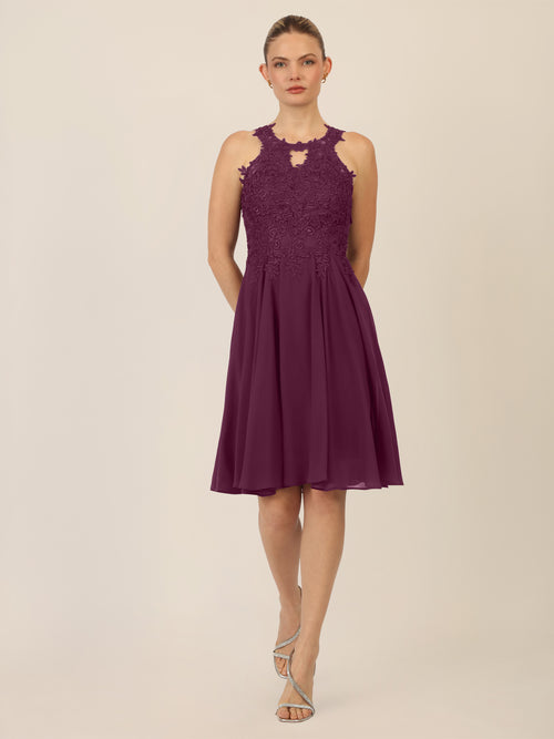 APART Cocktailkleid mit Cut-Out-Rücken | dunkel lila image 1