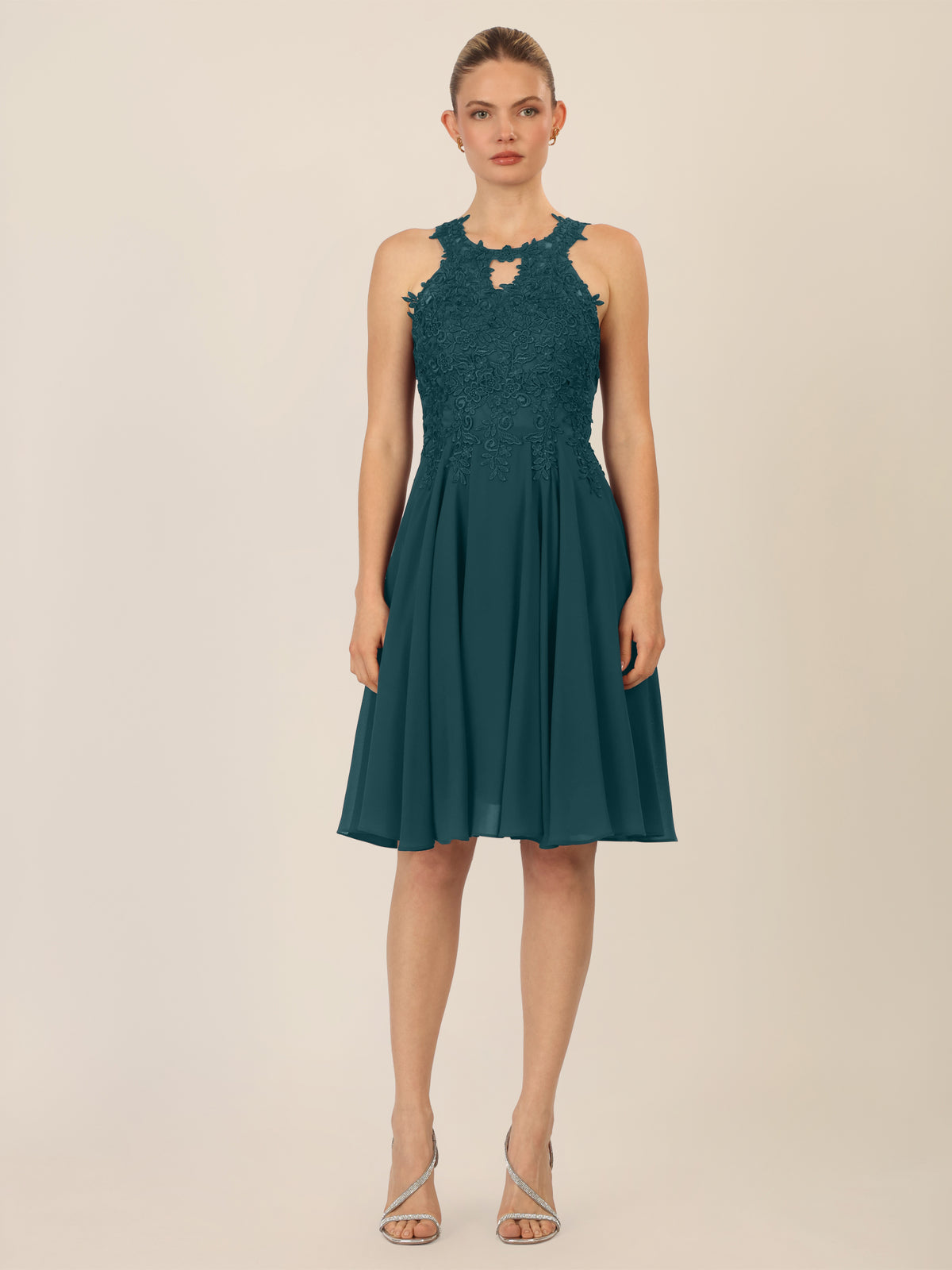 APART Cocktailkleid mit Cut-Out-Rücken | dunkelgrün