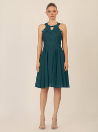 APART Cocktailkleid mit Cut-Out-Rücken | dunkelgrün