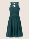 APART Cocktailkleid mit Cut-Out-Rücken | dunkelgrün