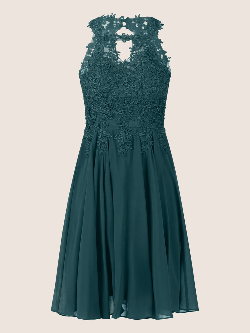 APART Cocktailkleid mit Cut-Out-Rücken | dunkelgrün