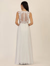 APART Abendkleid mit floraler Spitze und Tüll-Einsatz | creme