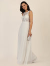 APART Abendkleid mit floraler Spitze und Tüll-Einsatz | creme