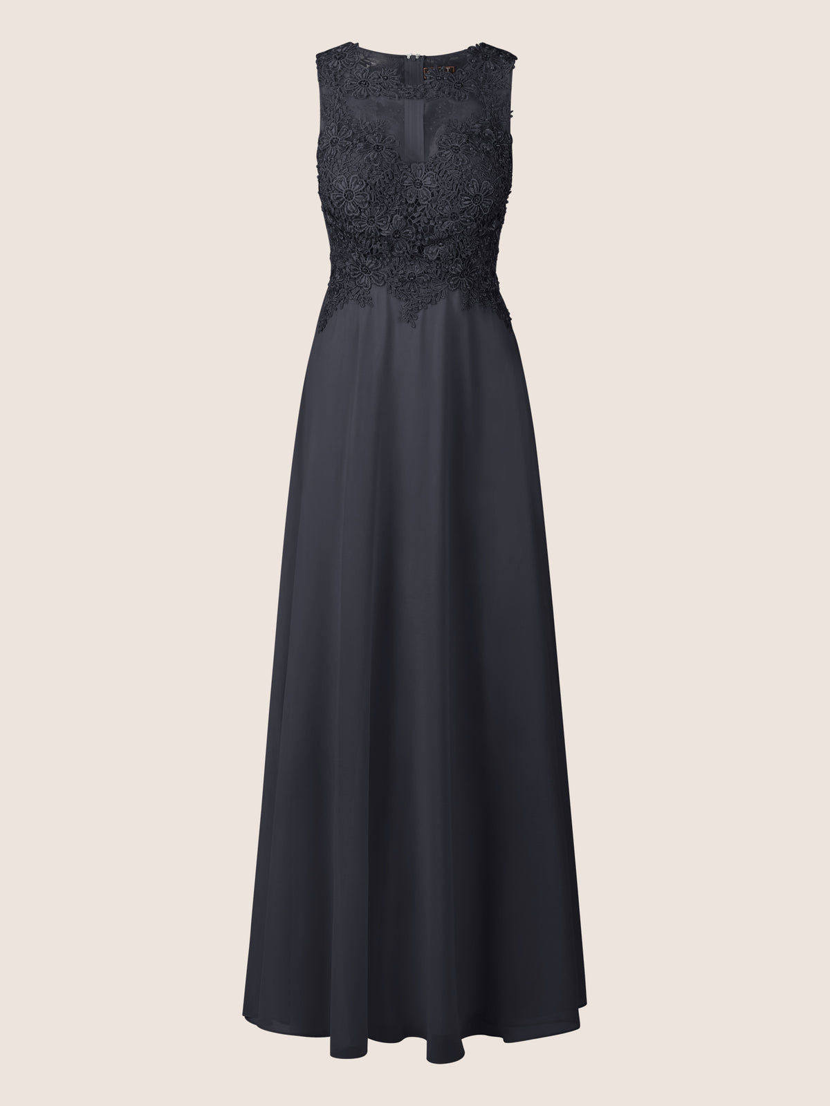 APART Abendkleid mit floraler Spitze und Tüll-Einsatz | nachtblau
