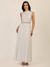 APART Abendkleid mit Spitze und transparentem Rückenteil | creme