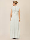 APART Abendkleid mit Spitze und transparentem Rückenteil | creme
