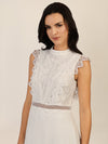 APART Abendkleid mit Spitze und transparentem Rückenteil | creme