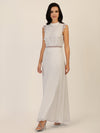 APART Abendkleid mit Spitze und transparentem Rückenteil | creme