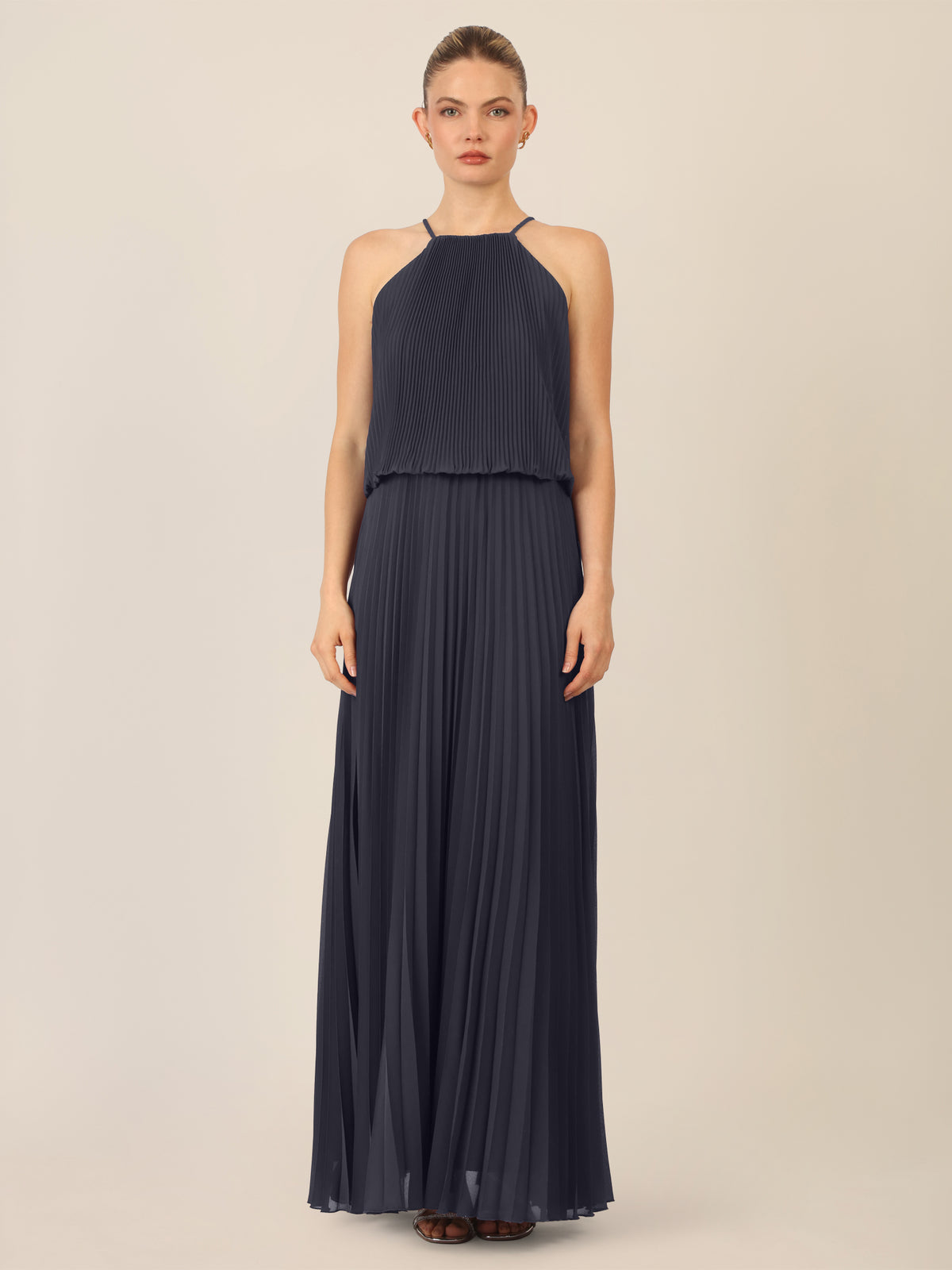 APART Chiffonkleid mit Ketten-Trägern | nachtblau