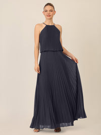 APART Chiffonkleid mit Ketten-Trägern | nachtblau