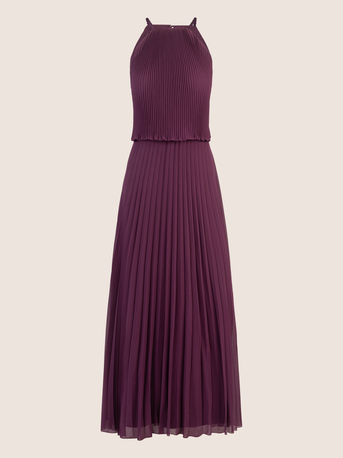 APART Chiffonkleid mit Ketten-Trägern | dunkel lila