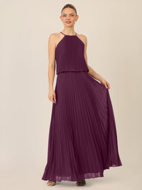 APART Chiffonkleid mit Ketten-Trägern | dunkel lila