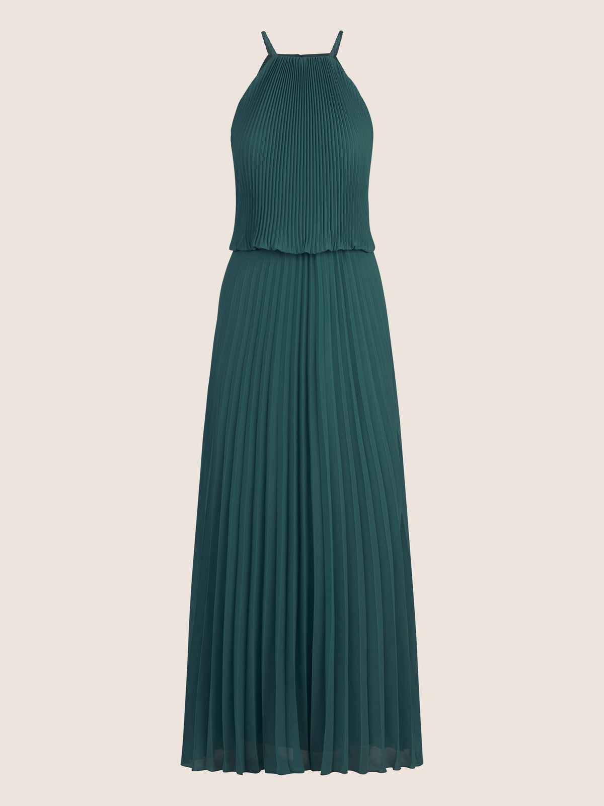 APART Chiffonkleid mit Ketten-Trägern | dunkelgrün