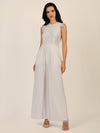 APART Overall mit Spitzenoberteil mit Spitzenoberteil und weitem Bein | creme