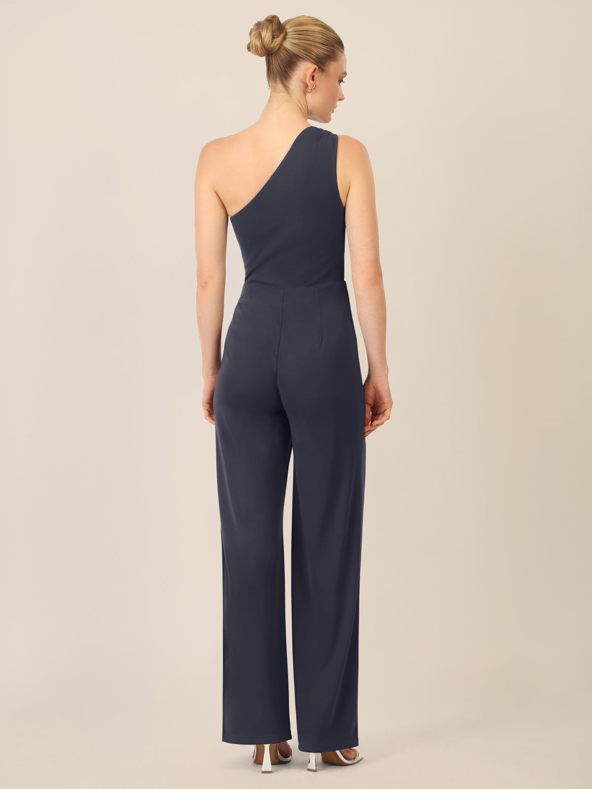 APART One-Shoulder Jerseyoverall mit Drapierung | nachtblau