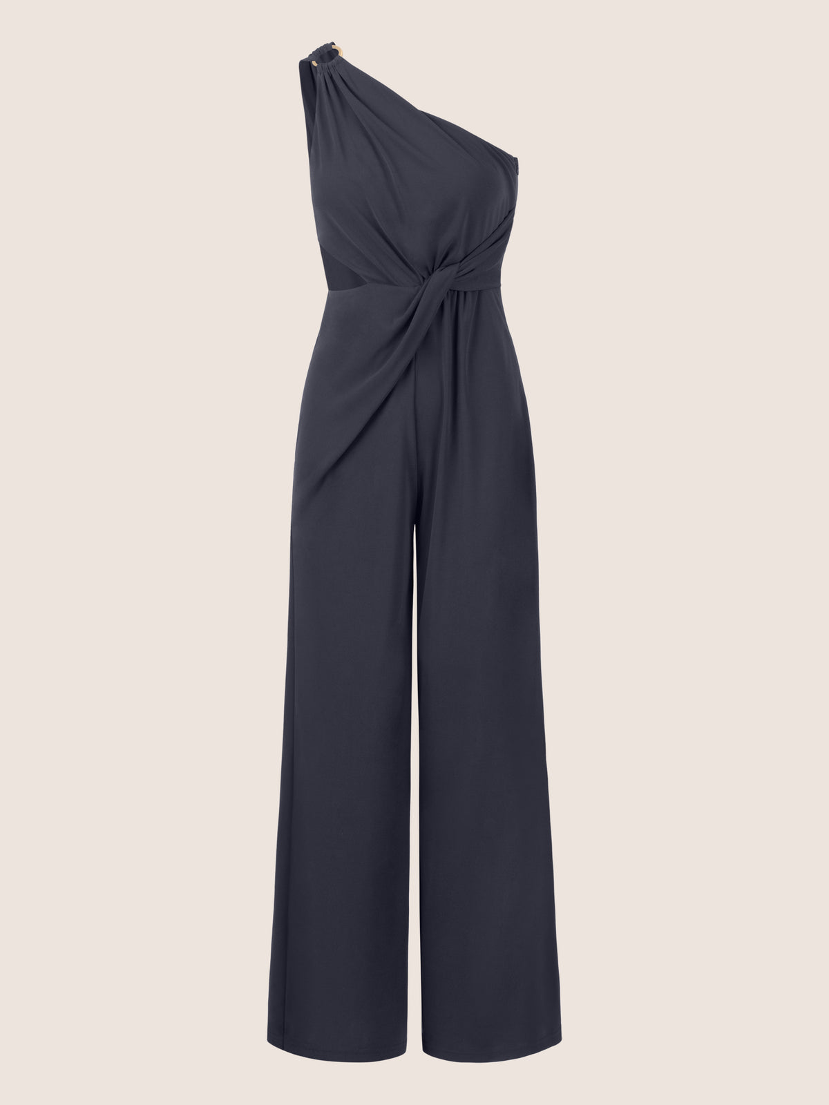 APART One-Shoulder Jerseyoverall mit Drapierung | nachtblau