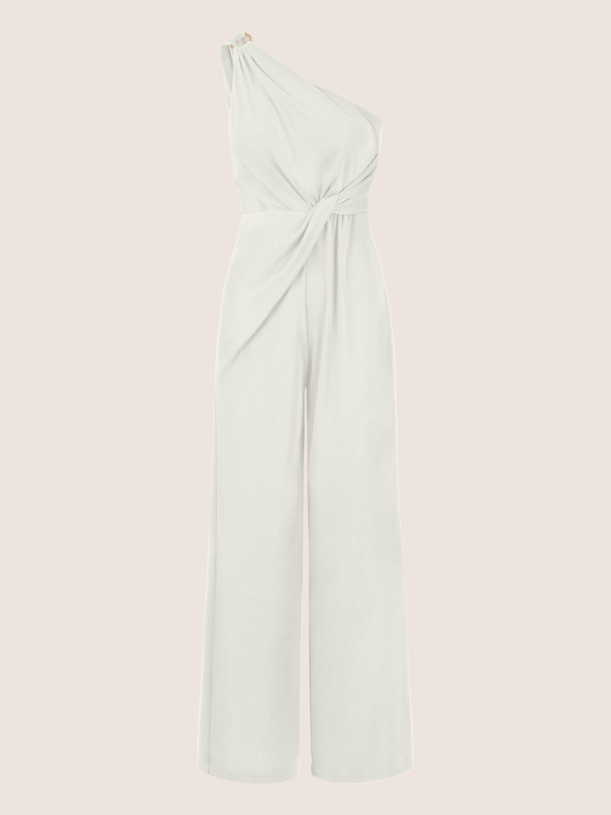 APART One-Shoulder Jerseyoverall mit Drapierung | creme