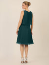 APART Chiffonkleid in Midilänge mit Lagenoptik | dunkelgrün