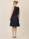 APART Chiffonkleid in Midilänge mit Lagenoptik | nachtblau