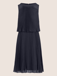 APART Chiffonkleid in Midilänge mit Lagenoptik | nachtblau
