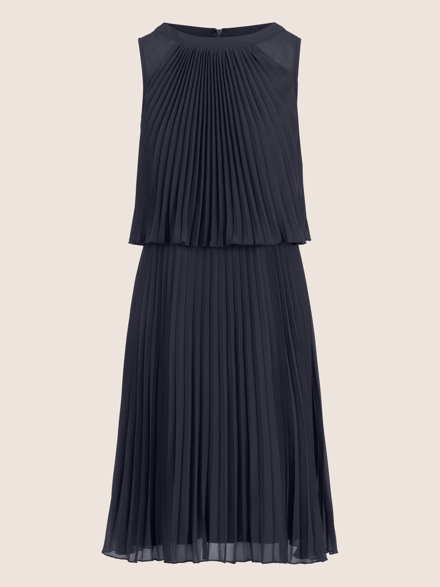 APART Chiffonkleid in Midilänge mit Lagenoptik | nachtblau