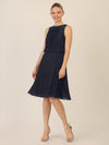 APART Chiffonkleid in Midilänge mit Lagenoptik | nachtblau