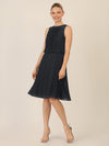 APART Chiffonkleid in Midilänge mit Lagenoptik | schwarz