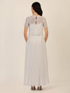 APART Abendkleid mit Spitzenjacke mit Spitzenoberteil und Plisseerock | creme
