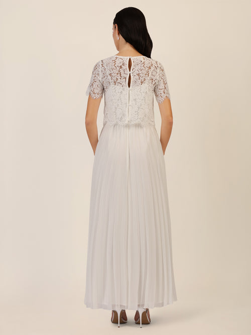 APART Abendkleid mit Spitzenjacke mit Spitzenoberteil und Plisseerock | creme image 1