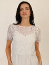 APART Abendkleid mit Spitzenjacke mit Spitzenoberteil und Plisseerock | creme
