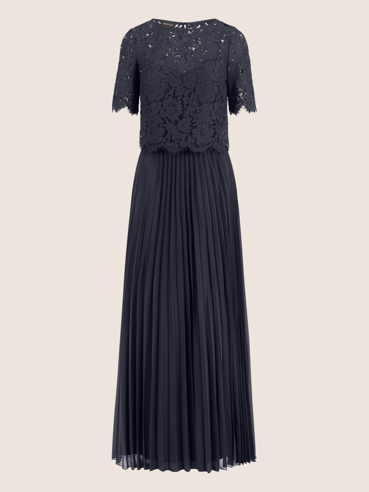 APART Abendkleid mit Spitzenjacke mit Spitzenoberteil und Plisseerock | nachtblau