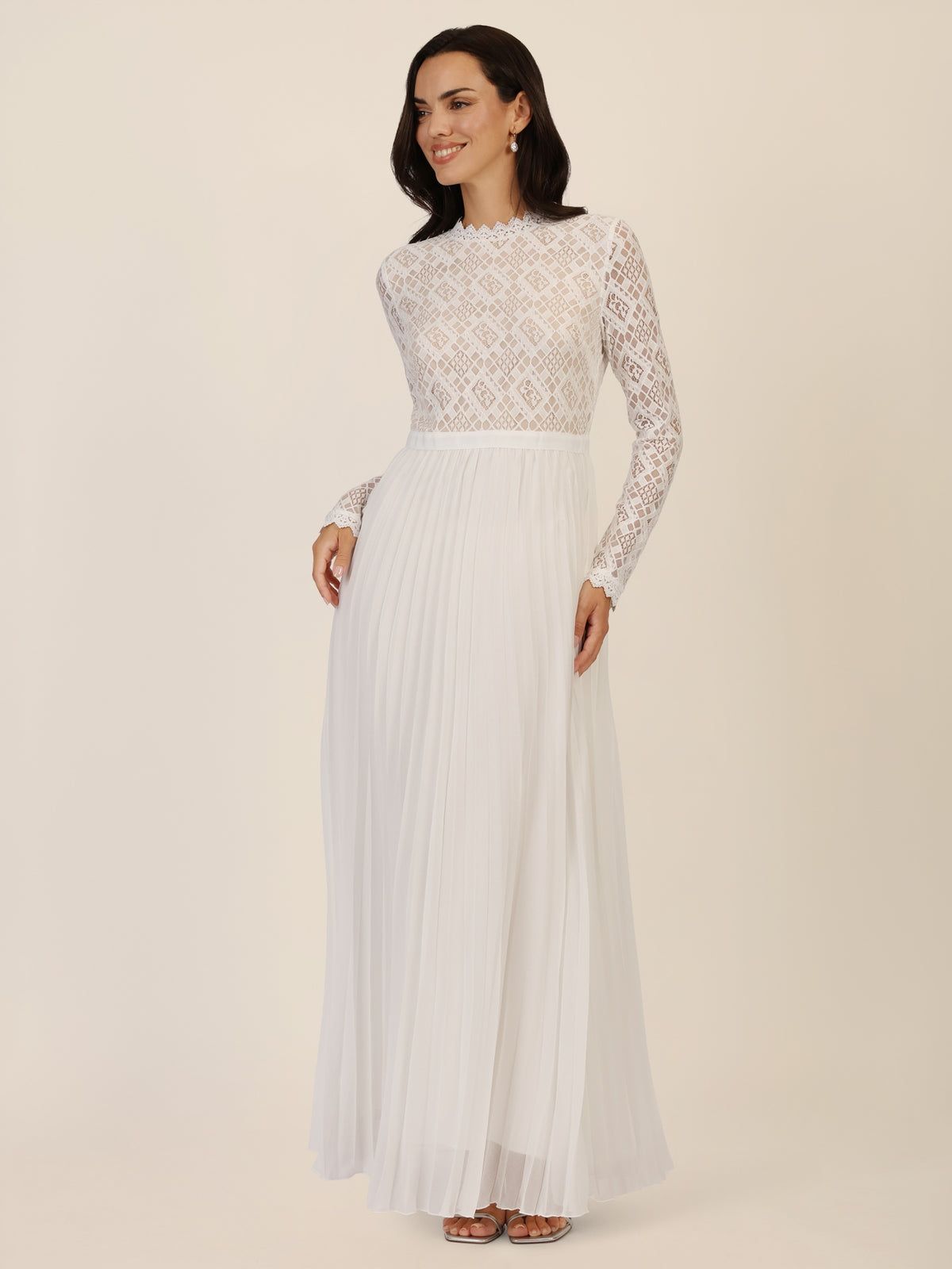 APART Abendkleid mit Plisseerock | creme