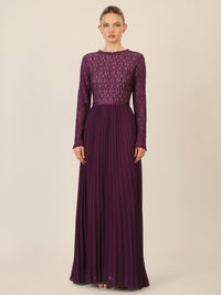 APART Abendkleid mit Plisseerock | dunkel lila