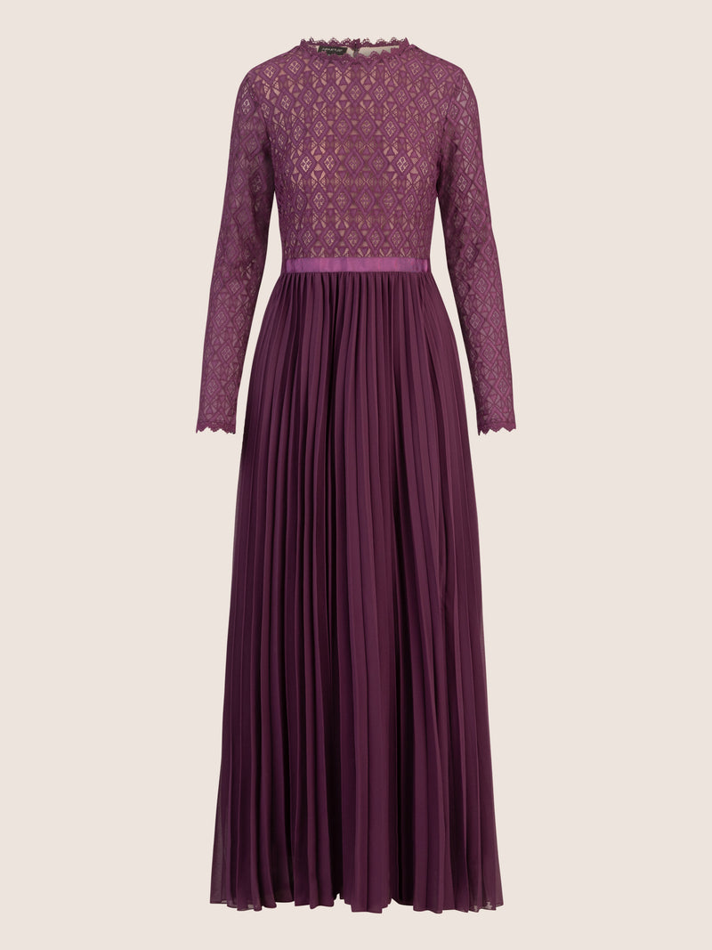 APART Abendkleid mit Plisseerock | dunkel lila