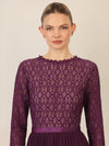 APART Abendkleid mit Plisseerock | dunkel lila