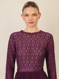 APART Abendkleid mit Plisseerock | dunkel lila