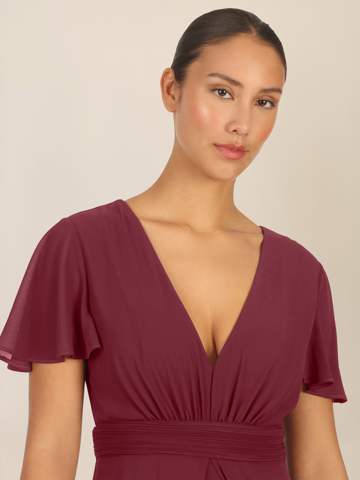 APART Chiffonoverall mit Brust Pads | bordeauxrot