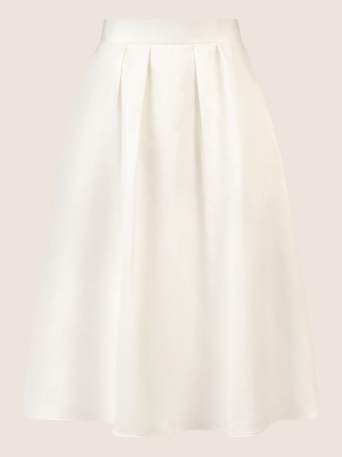 APART Satinrock mit Falten und weitem Saum | creme