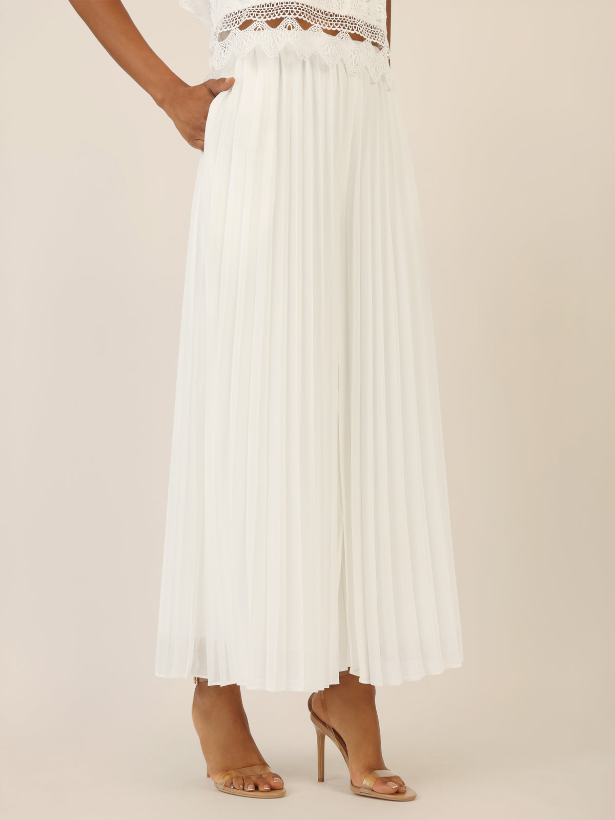 APART Plisseehose mit Gummizugbund | creme