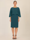 APART Kleid mit Chiffoncape in Lagenoptik mit Spitzenborte | dunkelgrün