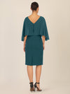 APART Kleid mit Chiffoncape in Lagenoptik mit Spitzenborte | dunkelgrün
