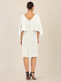 APART Kleid mit Chiffoncape in Lagenoptik mit Spitzenborte | creme