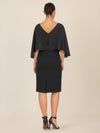 APART Kleid mit Chiffoncape in Lagenoptik mit Spitzenborte | schwarz
