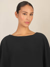 APART Kleid mit Chiffoncape in Lagenoptik mit Spitzenborte | schwarz