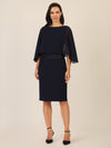 APART Kleid mit Chiffoncape in Lagenoptik mit Spitzenborte | nachtblau